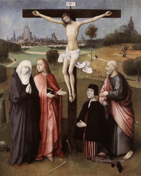  antoine - BOSCH Jérôme Crucifixion avec un rococo donateur Jean Antoine Watteau Religieuse Christianisme